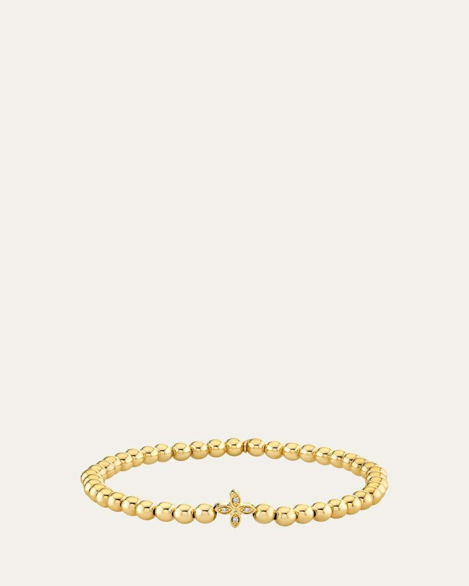 14K Yellow Gold Small Marquis Eye Bead Bracelet